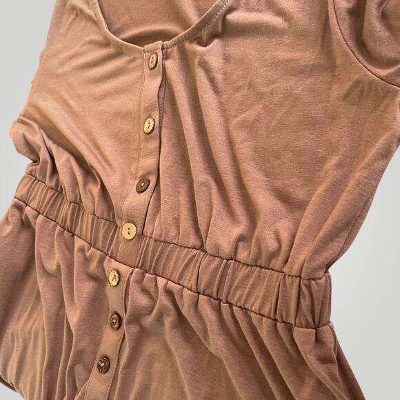 NWT Casual Fall Mini Dress Long Sleeve Button Up Empire Waist Lightweight Large - Picture 4 of 11